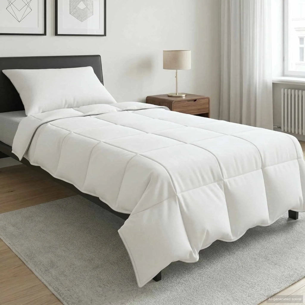 Piumino Letto Estivo Bianco 135 x 200 cm Fibra di bambù 42041924