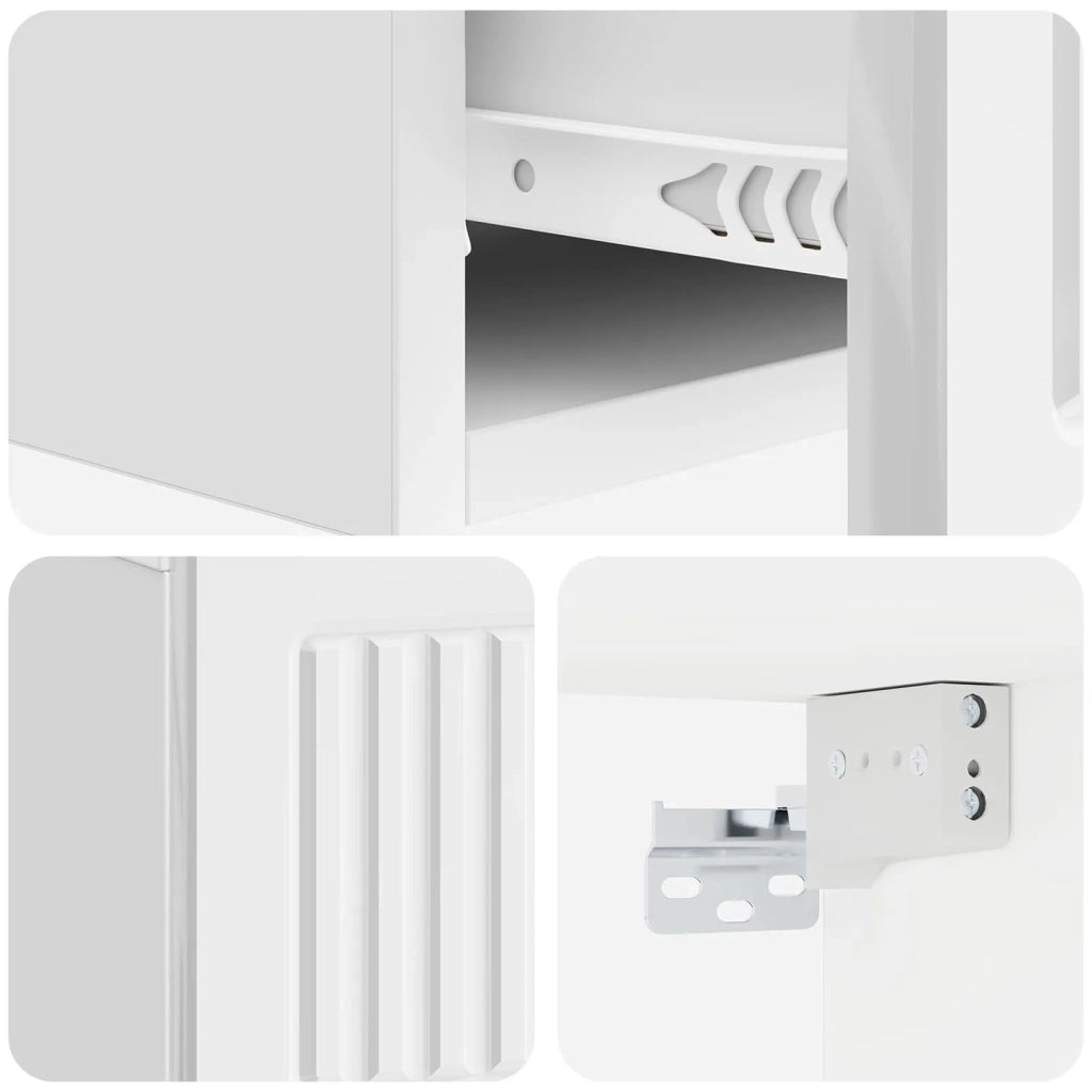 Tavolino da Parete Laterale Bianco Lucido 59 x 34,5 x 17 cm 897979