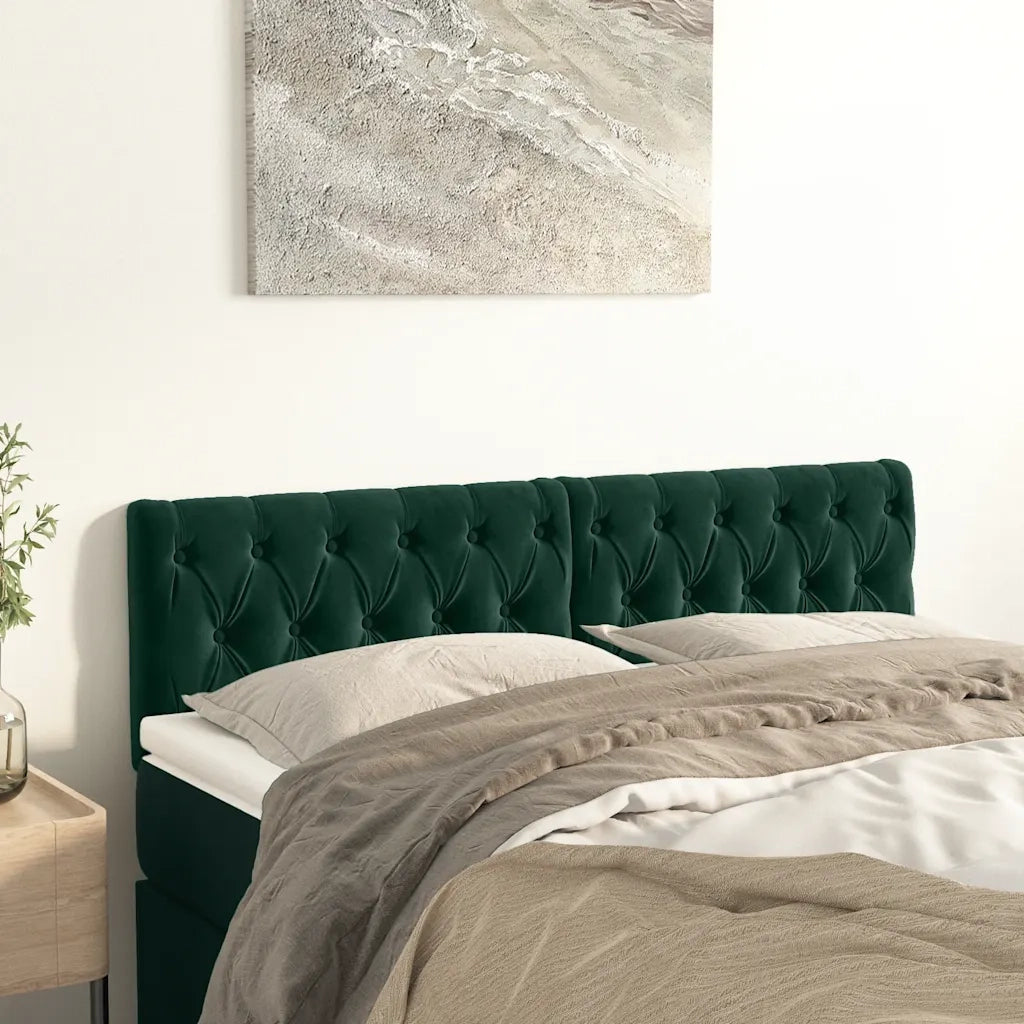Testiera | Testata Verde Scuro 144x7x78/88 cm in Velluto