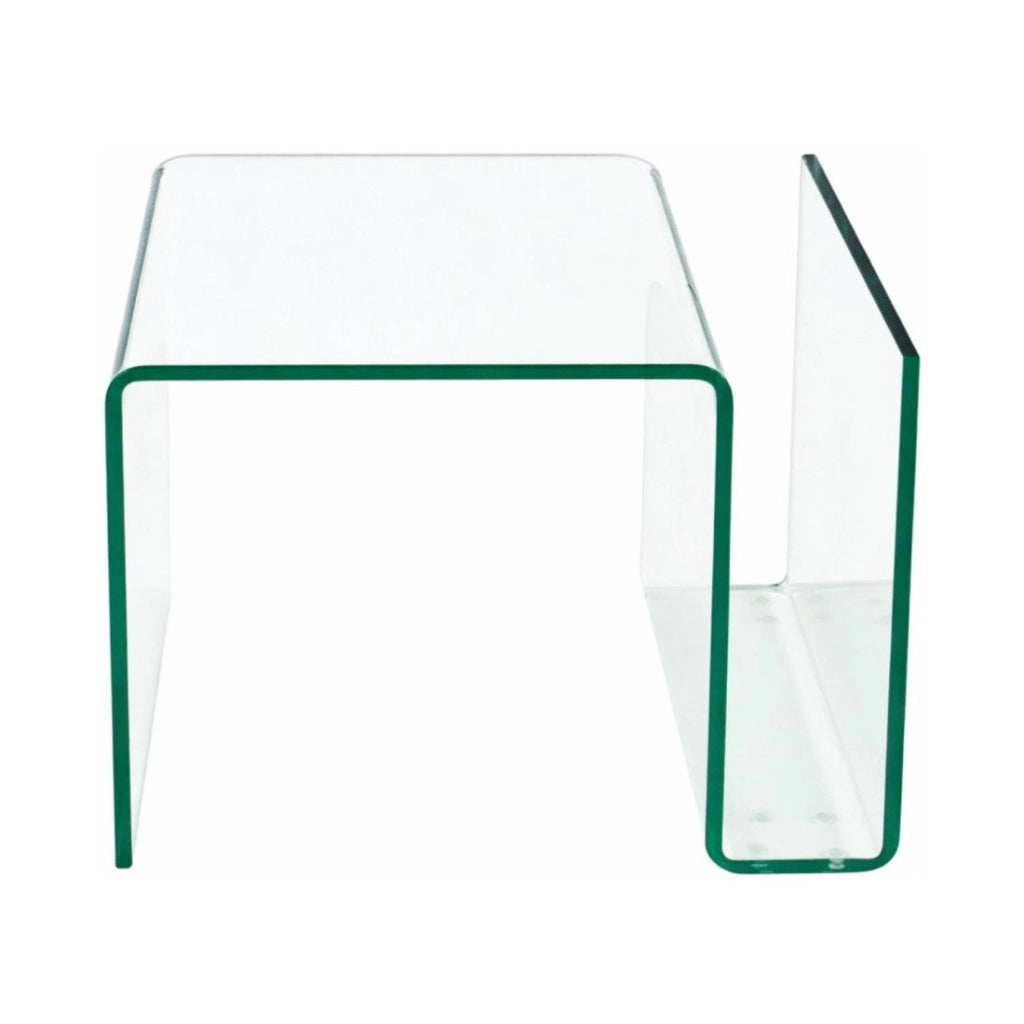 Tavolino basso HOLOW in vetro temperato – Tavolino basso design asimmetrico trasparente