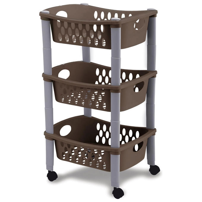Stefanplast Carrello Otello 3 Piani Salvaspazio Tortora
