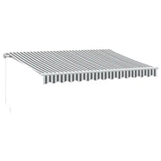 Tenda da Sole | Tenda parasole Retrattile Manuale Antracite e Bianco 350x250 cm