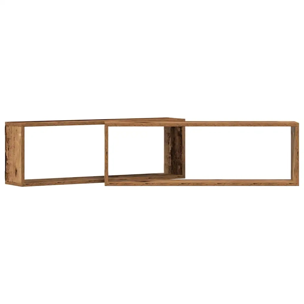 2 pz Scaffali da Parete | Mensola sospesa Legno vecchio 80 x 15 x 26 cm