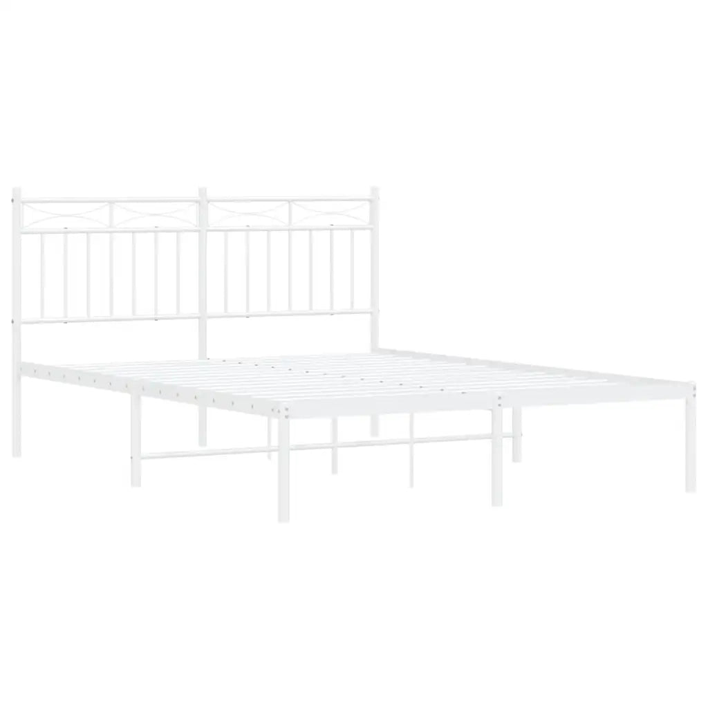 Giroletto con Testiera Metallo Bianco 135x190 cm 373739