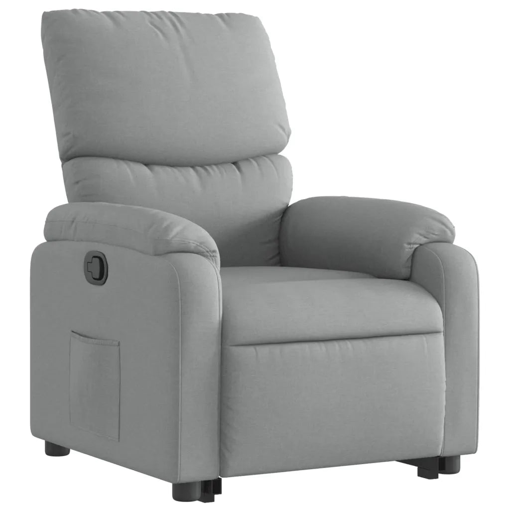 Poltrona Alzapersona Reclinabile Grigio Chiaro in Tessuto 3204824