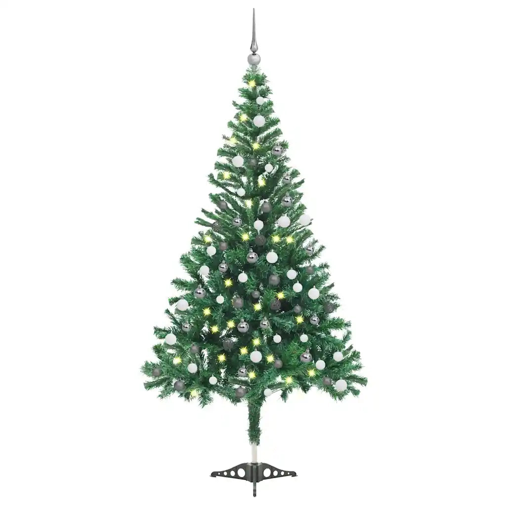 Set Albero Natale Artificiale con LED e Palline 120 cm 230 Rami cod mxl 15690