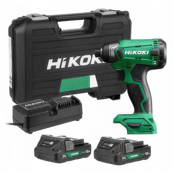 Avvitatore a Impulsi HiKOKI WH18DA 18V 140 Nm Esagonale 1/4 con 2 Batterie e Valigetta