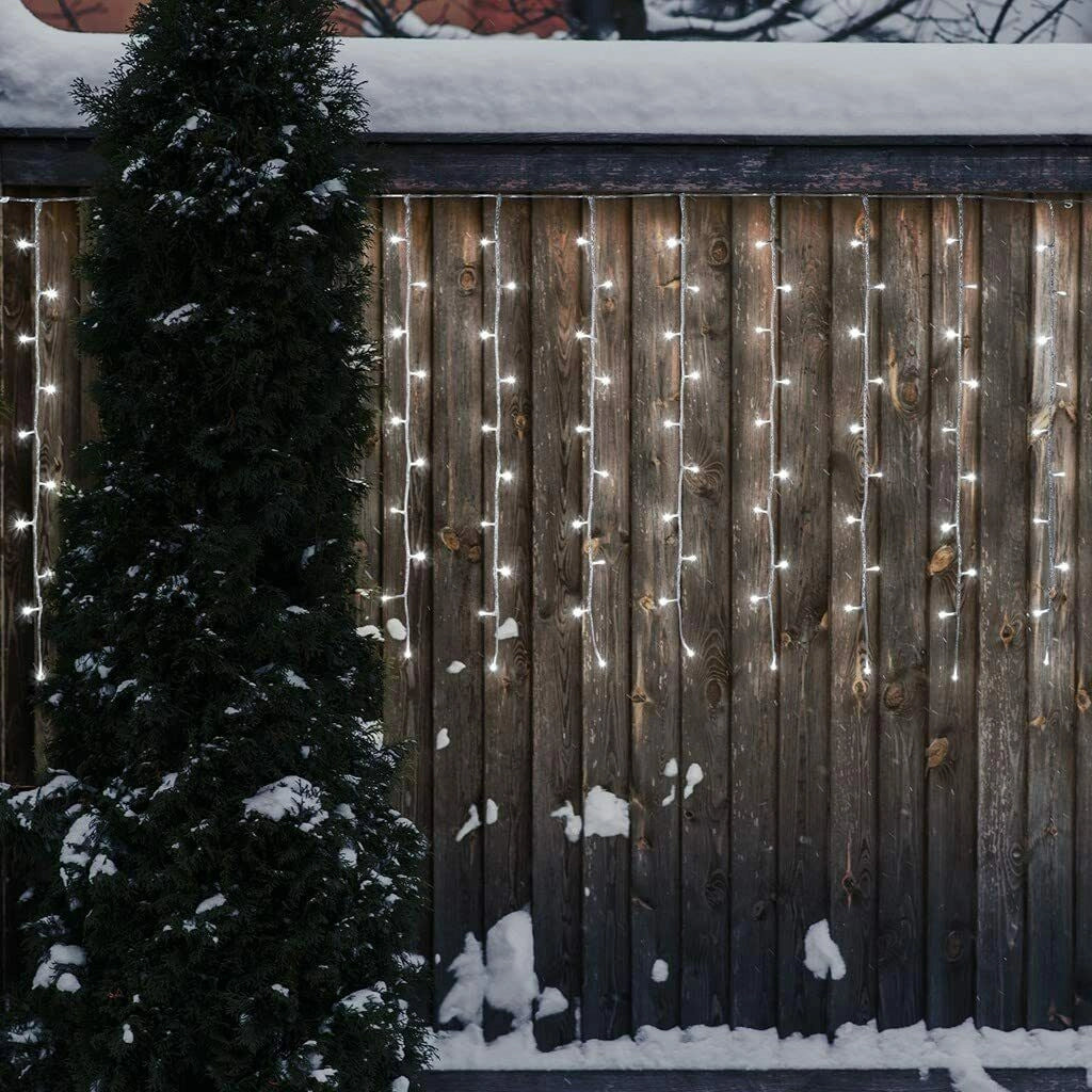 Luci di Natale tenda luminosa natalizia esterno 480 led luce bianca 6x1.2 Metri