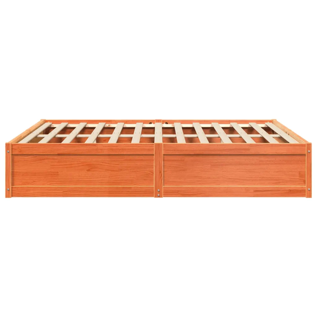 Letto senza Materasso Marrone Cera 180x200 cm in Legno di Pino