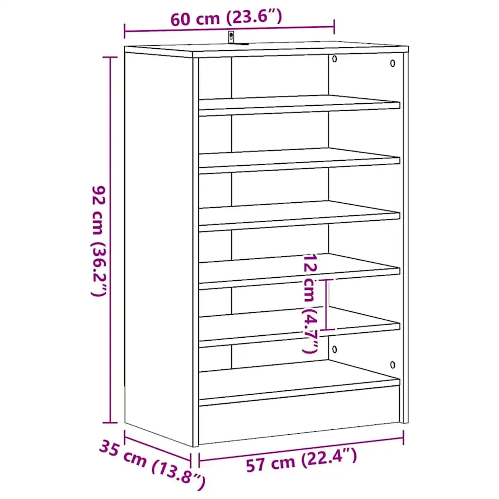 Mobile per scarpe 60 x 35 x 92 cm Legno ingegnerizzato 862684