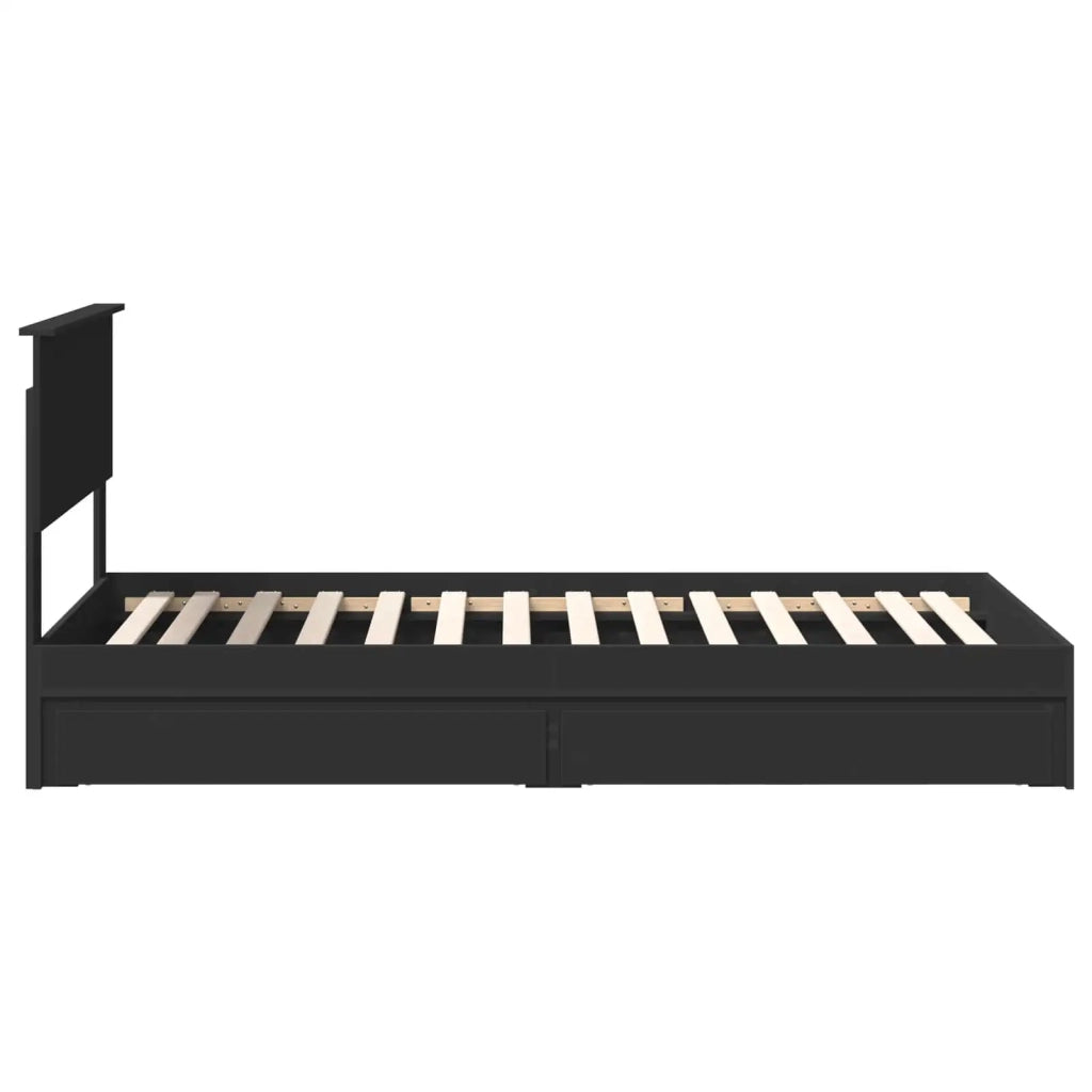 Letto con Contenitore Nero 100 x 200 cm Legno multistrato 3410827