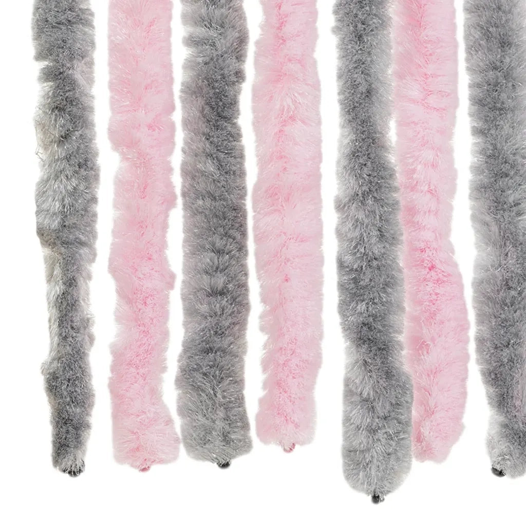 Tenda Antimosche Grigio Argento e Rosa 90x200 cm in Ciniglia 377362