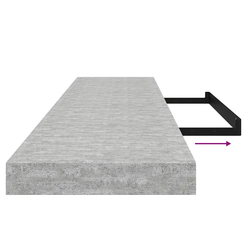 Scaffale a parete | Ripiano a parete | Mensola a parete Grigio Cemento 120x23,5x3,8 cm in MDF