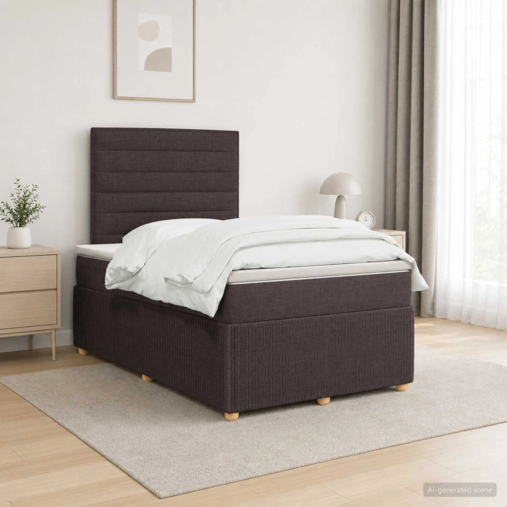 Letto box spring con materasso Marrone Scuro 120 x 190 cm 3454343