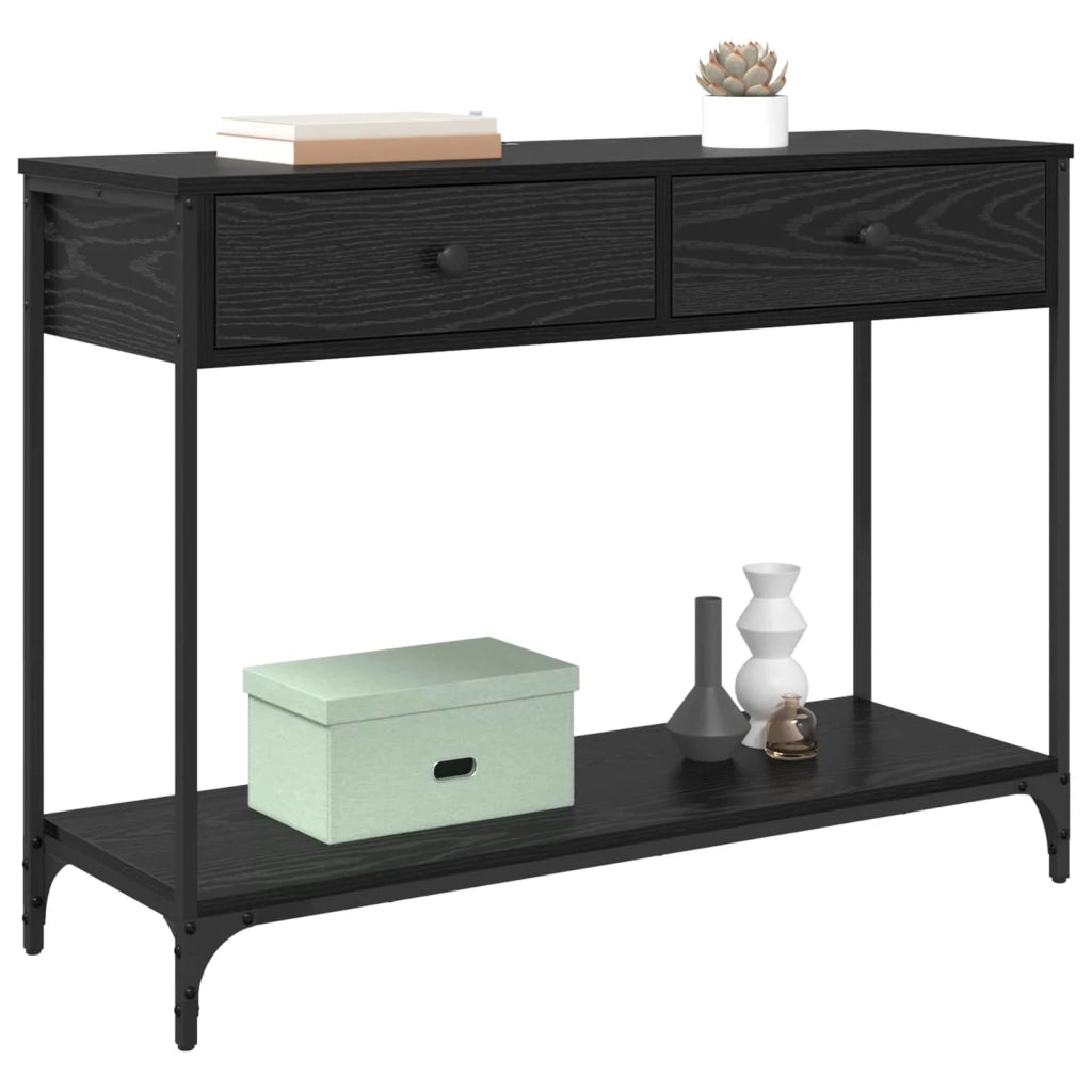Tavolo consolle con cassetto Rovere Nero 100 x 34,5 x 75 cm 882243