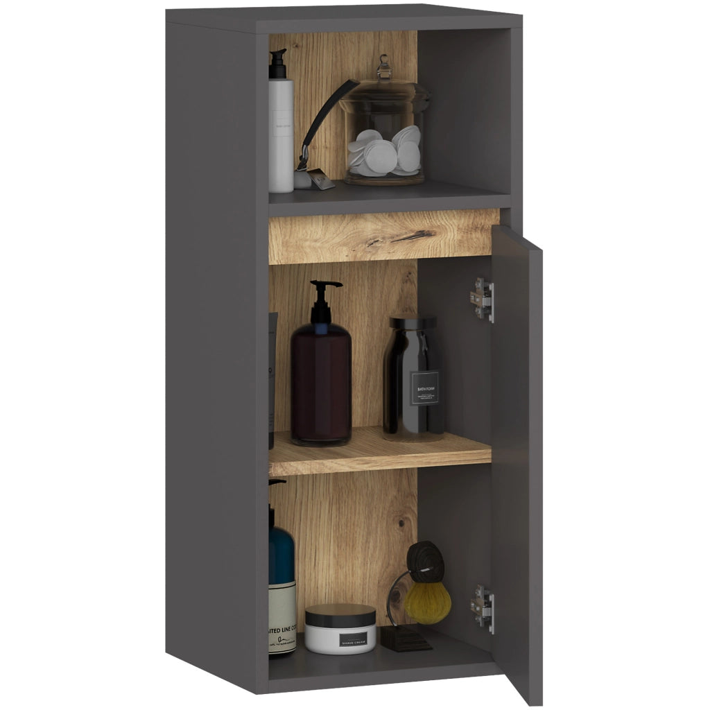 Mobile bagno sospeso VAMI Grigio Grafite, Rovere Artisan 35 cm 1 anta 35x30x80 cm