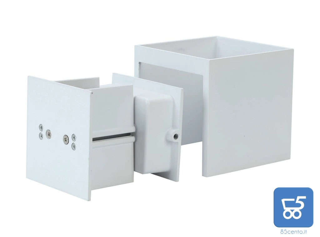 Lampada 12W da parete a LED con Angolo di Illuminazione Regolabile Applique per Esterni Interni COB Quadrato 10CM Bianco Luce bianco caldo 3000K [Classe di efficienza energetica A+]