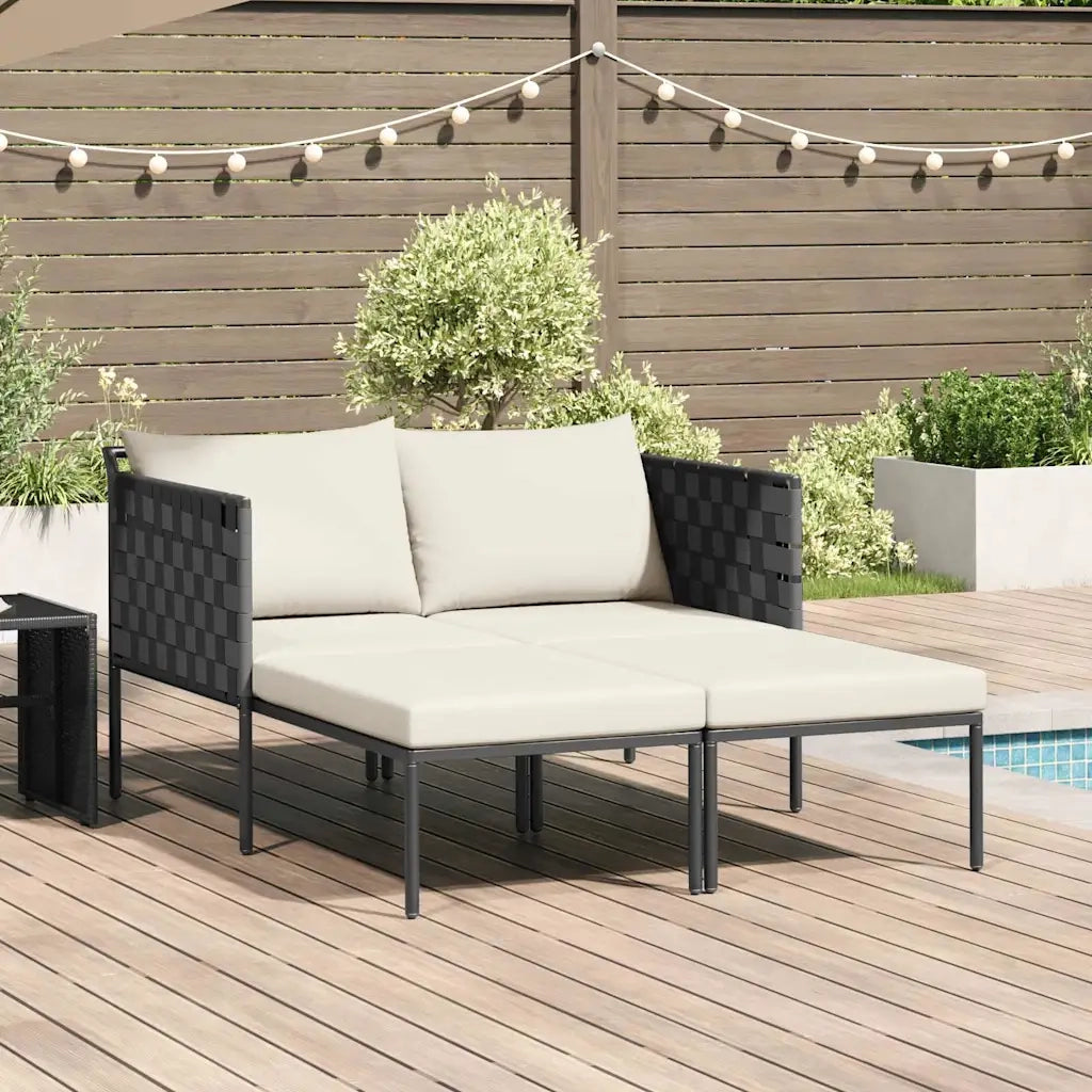 Lettino da Lettino sole | Sdraio da giardino | Lettino da sole con cuscino Antracite 153 x 115 x 69.5 cm