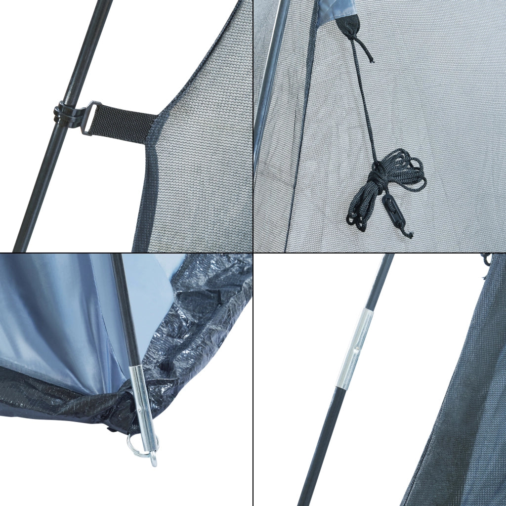 Gazebo da Giardino Beekdaelen con Zanzariere 305 x 305 x 213 cm Grigio / Verde chiaro pro.tec