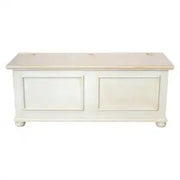 Cassapanca baule in legno Shabby chic mod cipolla bianca anticato