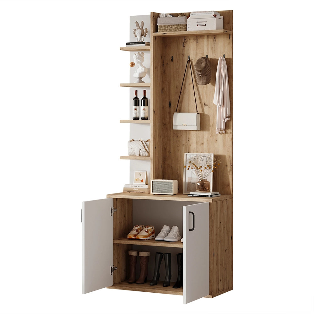 Appendiabiti - Xylo - 5 livelli scarpe 75x33x180cm legno