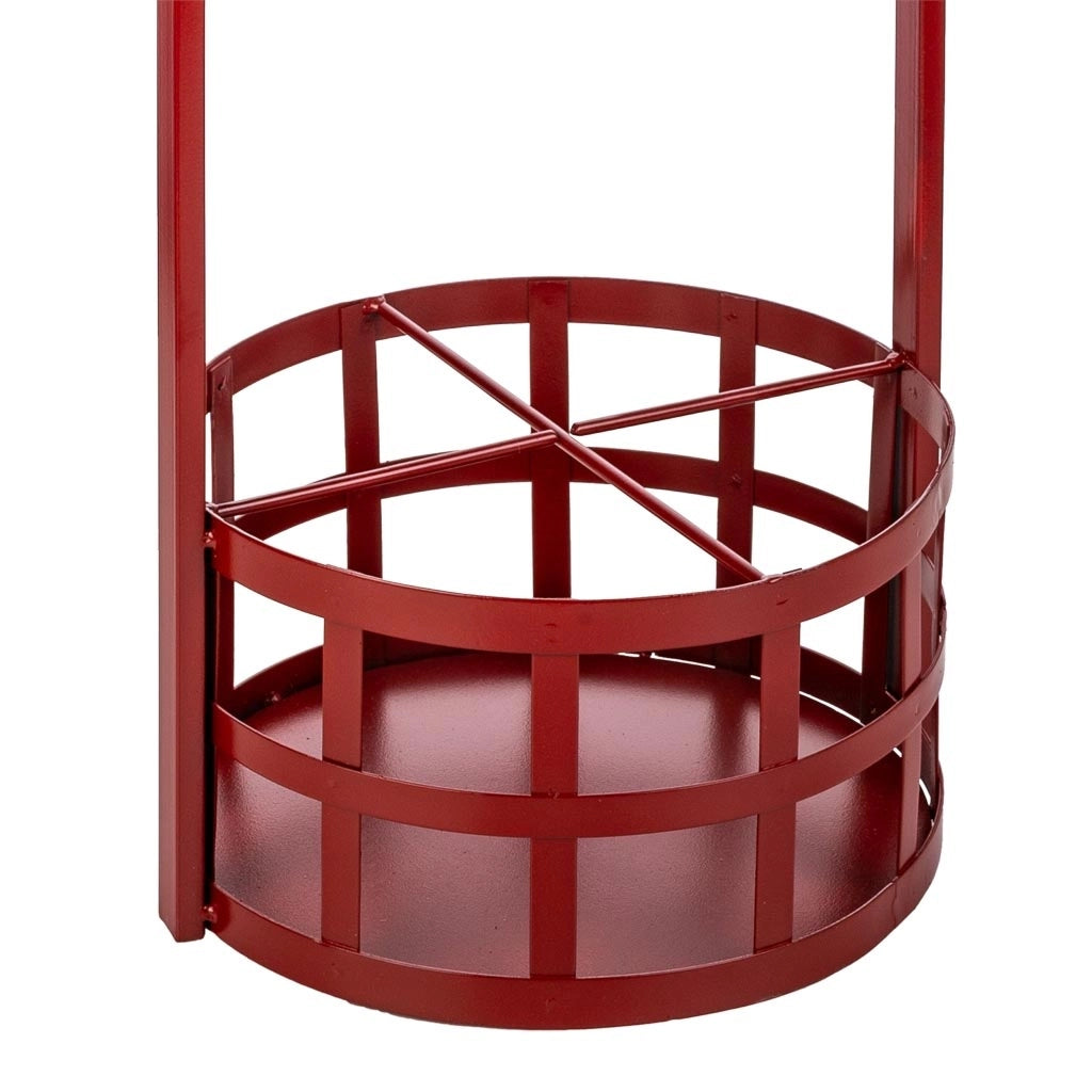 Tavolo portabottiglie in metallo rosso 42x42x60h