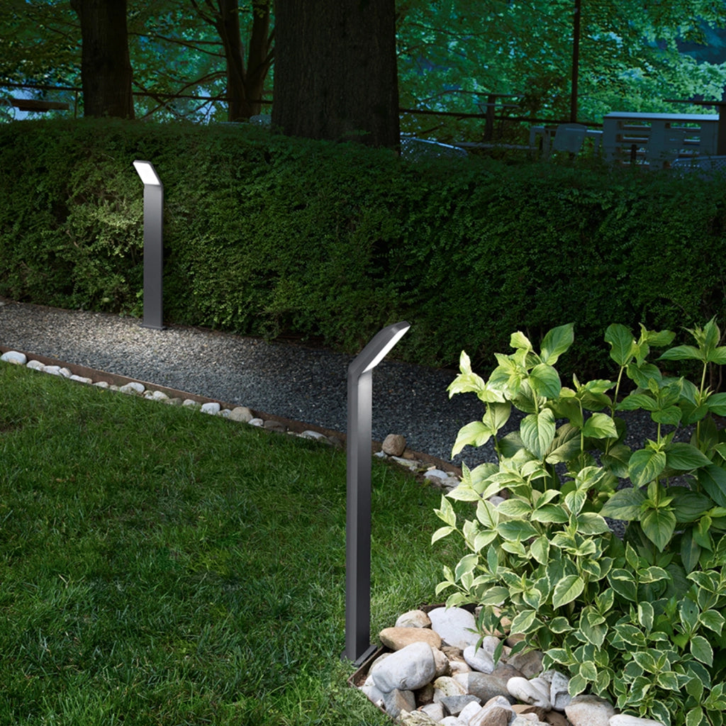 Paletto Esterno Moderno Path Alluminio Grigio Led 12W 3000K Ip65