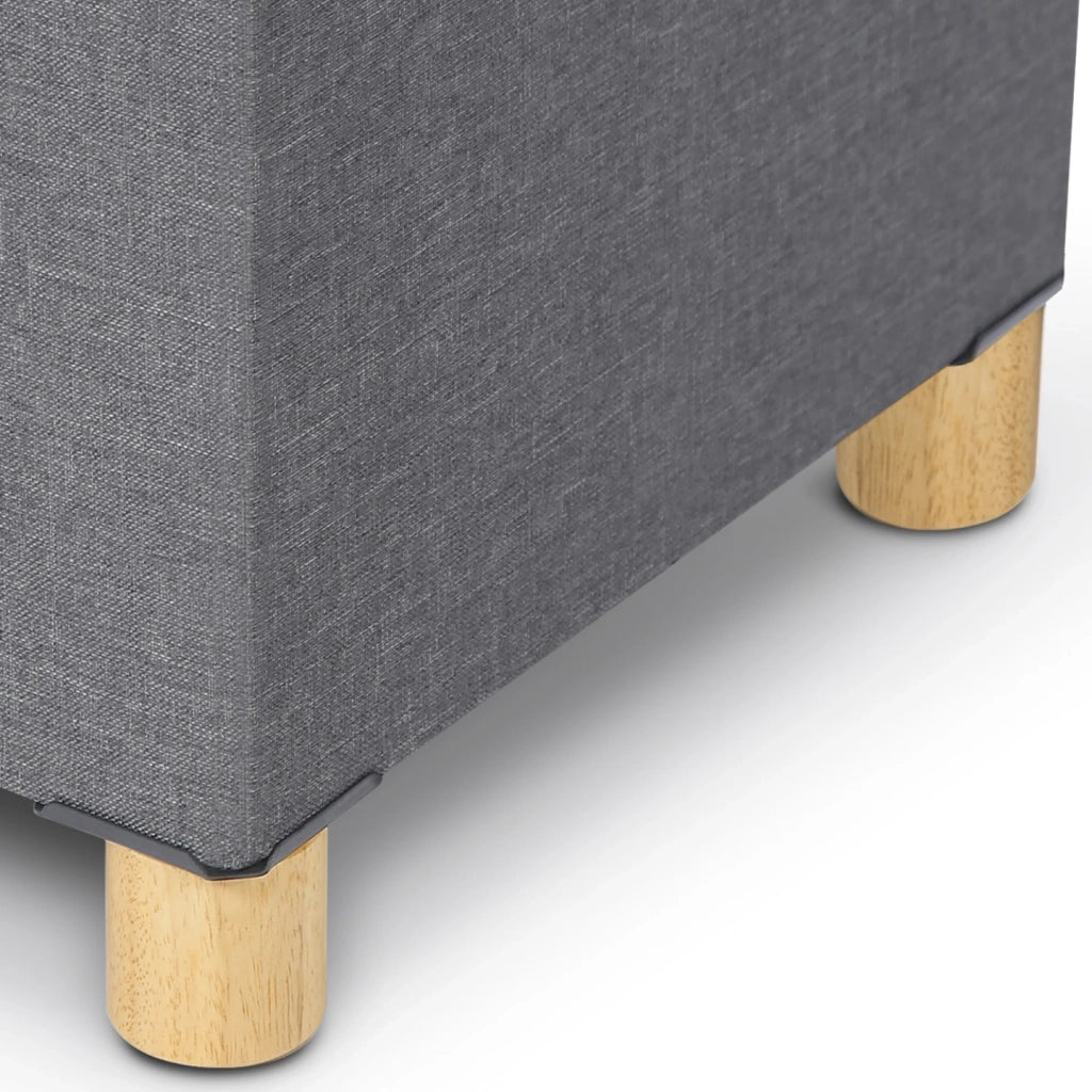 IDMarket - Panca contenitore in tessuto grigio antracite100 cm