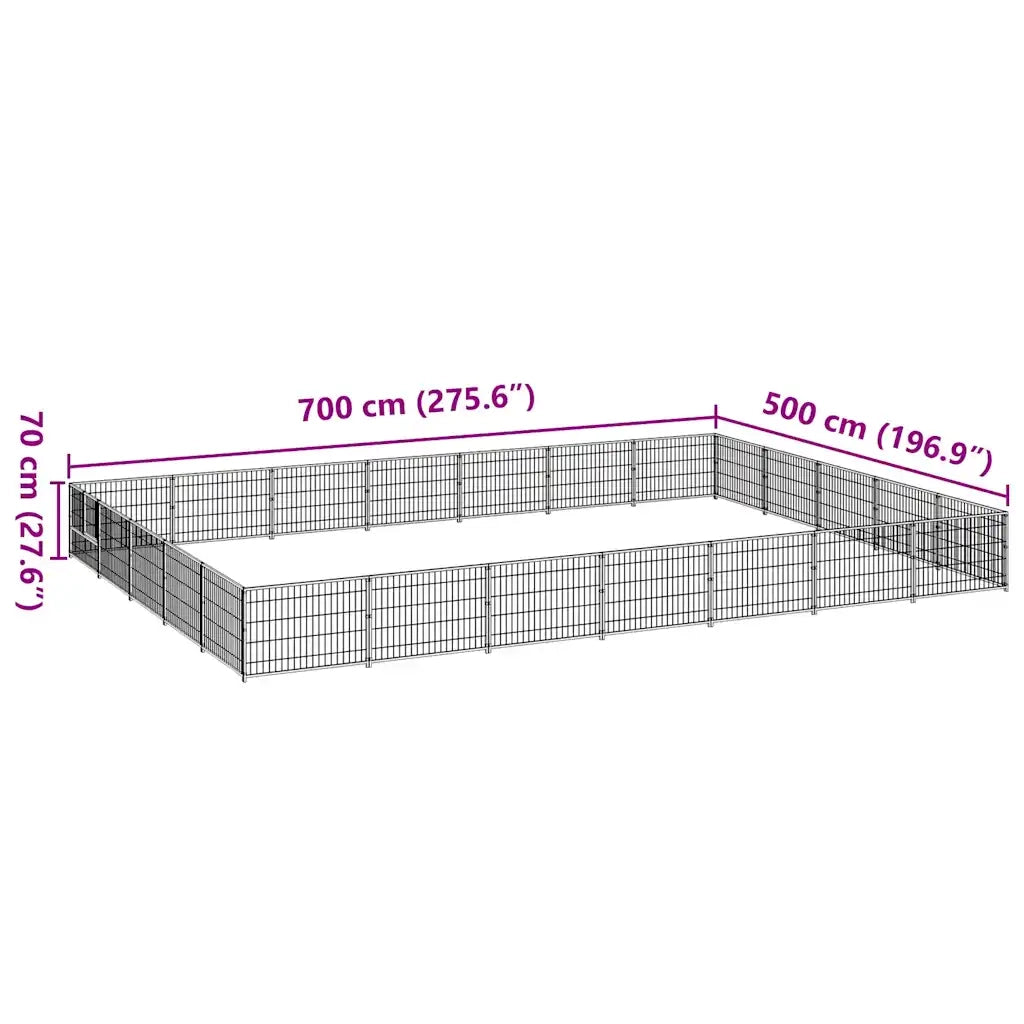 Gabbia per Cani Nera 35 mÂ² in Acciaio cod mxl 49080