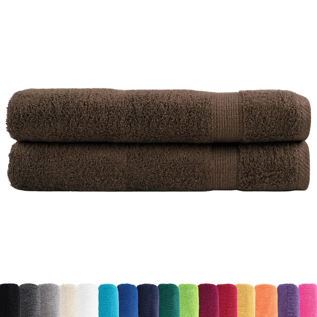 Asciugamani da sauna premium SOLUND 2 pezzi marrone 80x200 cm 600 g/m² 137242