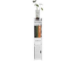 Cassettiere per bagno moderna a due ante - 1 lato apribile - 2 ante - 1 cassetto - Mobili per bagno in legno - 80 x 15,5 x 15 cm