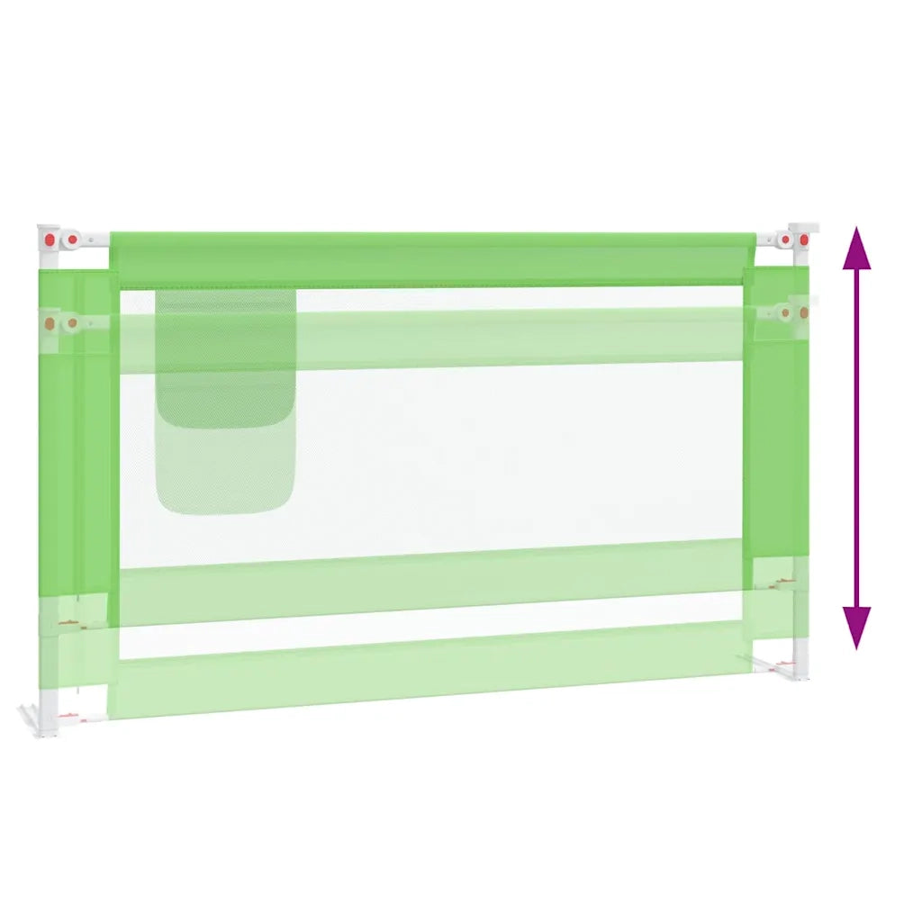 Sponda Letto di Sicurezza per Bambini Verde 140x25cm in Tessuto 10192