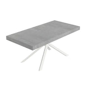 Tavolo Allungabile 200-460x90x77 cm Niket Cemento Gambe Bianche