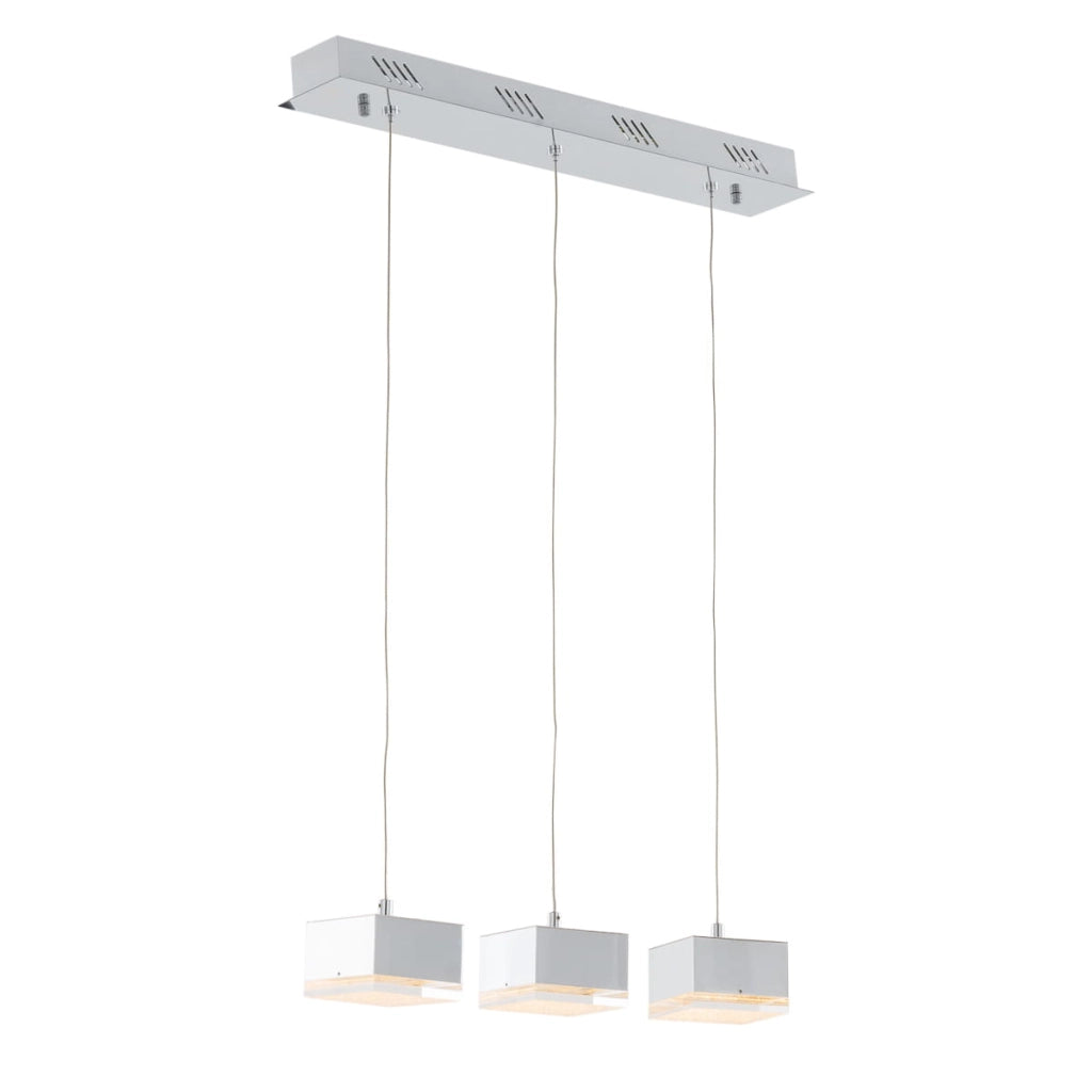 Lampadario Italux Seth LED 3 luci cromato 120cm 3000K