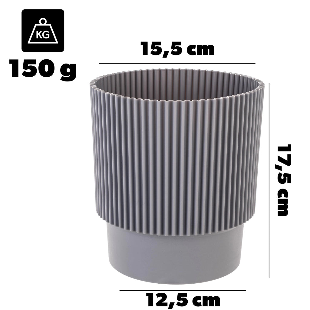 Vaso da fiori KADAX 15 cm, copertura per piante, vaso da fiori in plastica grigia