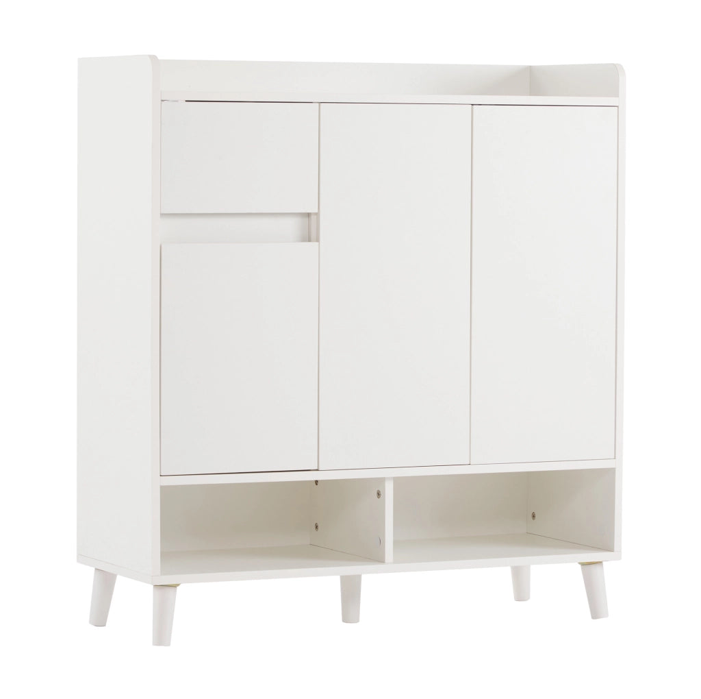 Mobile portascarpe 90x35x99 cm bianco – ripiani regolabili, 2 colli