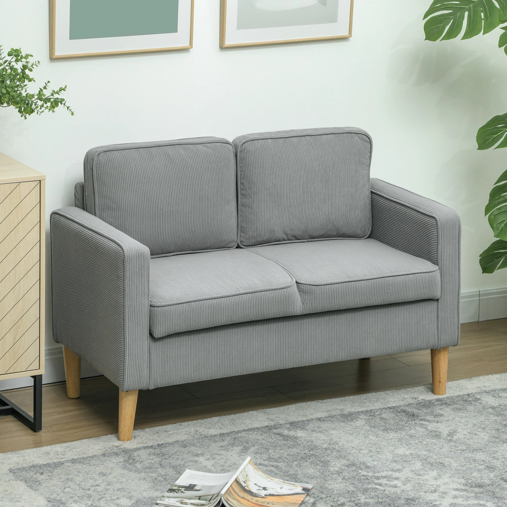 Divano 2 posti con contenitore e gambe in legno ¨C zephmum ¨C 117x63x79 cm grigio chiaro