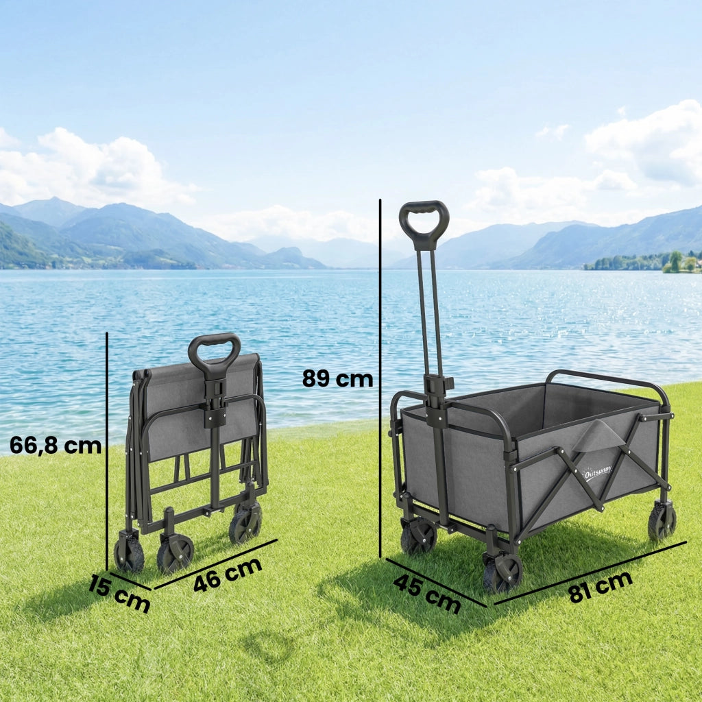 Carriola da Giardino Pieghevole ¨C Zephmum ¨C 81x45x89 cm Grigio