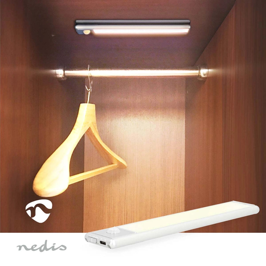 110lm Lampada da armadio a LED ricaricabile senza fili con sensore di movimento Argento Nedis