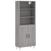 Credenza | Madia | Buffet da pranzo | Armadio da pranzo Grigio Sonoma 69,5x34x180 cm in Legno Multistrato