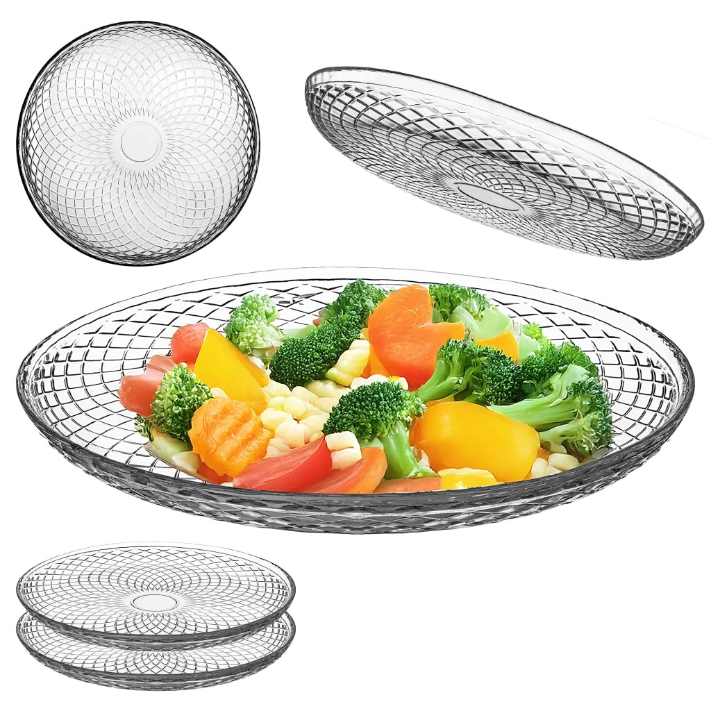 KADAX Set di 2 piatti piani da 30 cm, piatti grandi in vetro rotondi e piatti
