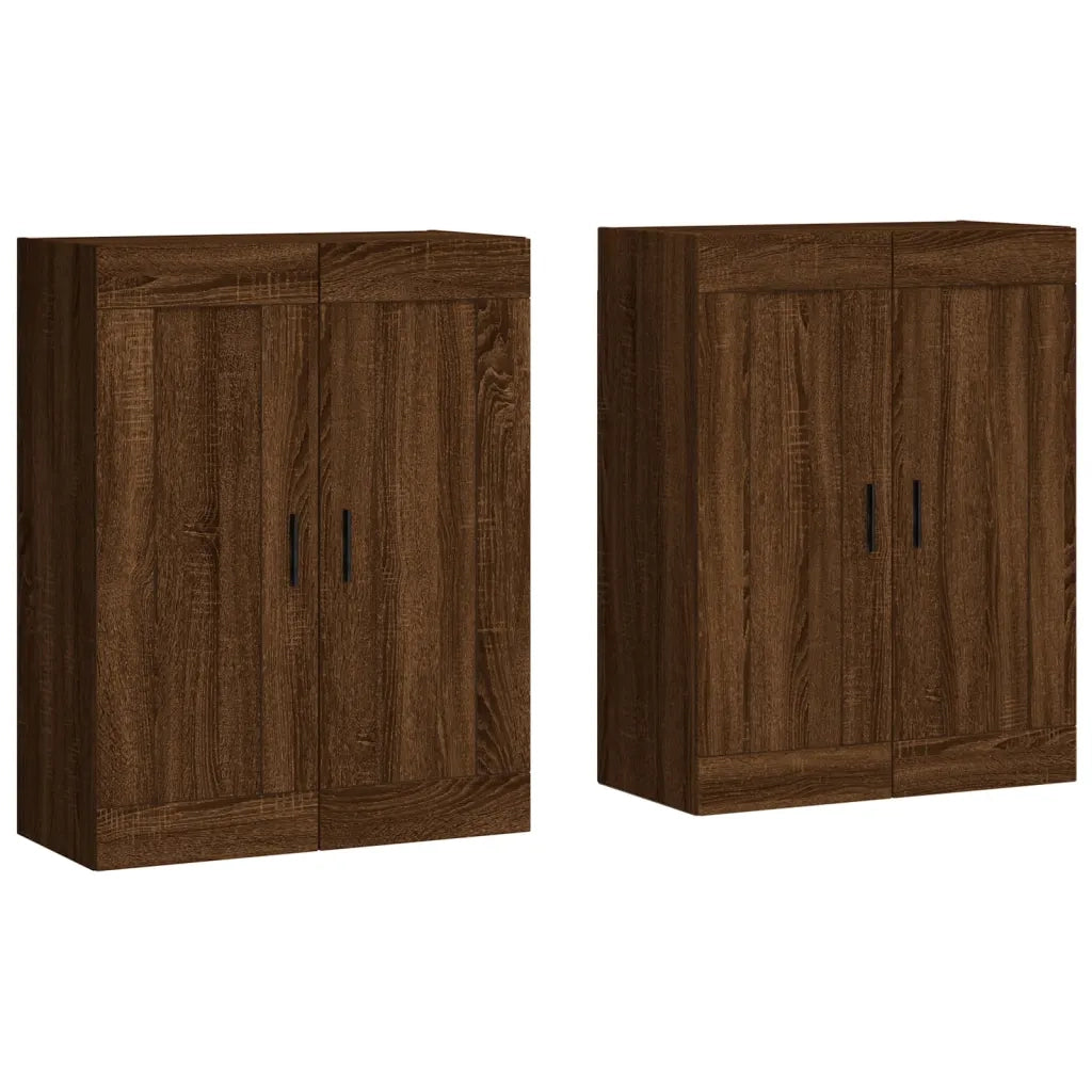 Armadietti a Parete 2 pz Rovere Marrone in Legno Multistrato CFW3094256