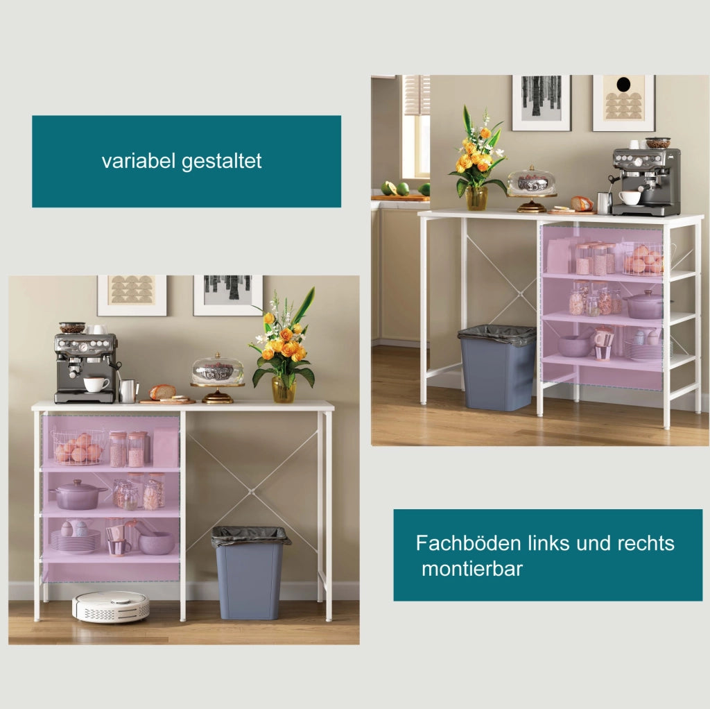 Tavolo organizer modulare in MDF e metallo bianco