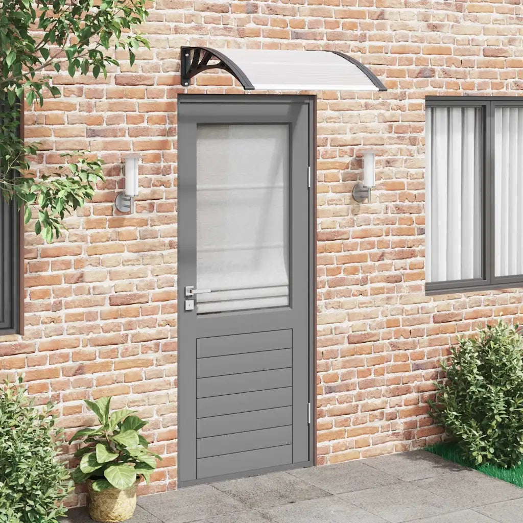 Tettoia per Porta Nero e Trasparente 80x75 cm in Policarbonato CFW2627207