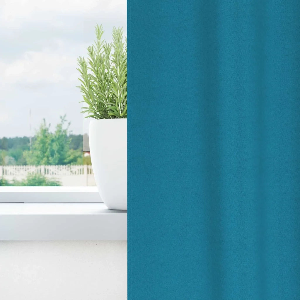 Tende Blackout con Anelli 2 pz Turchese 245 x 140 cm Poliestere 4107421