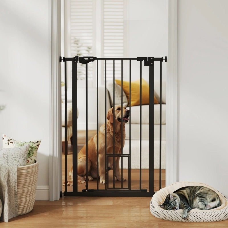 CANCELLO DI SICUREZZA PER ANIMALI 104 cm Acciaio Nero per aperture 74-80 cm