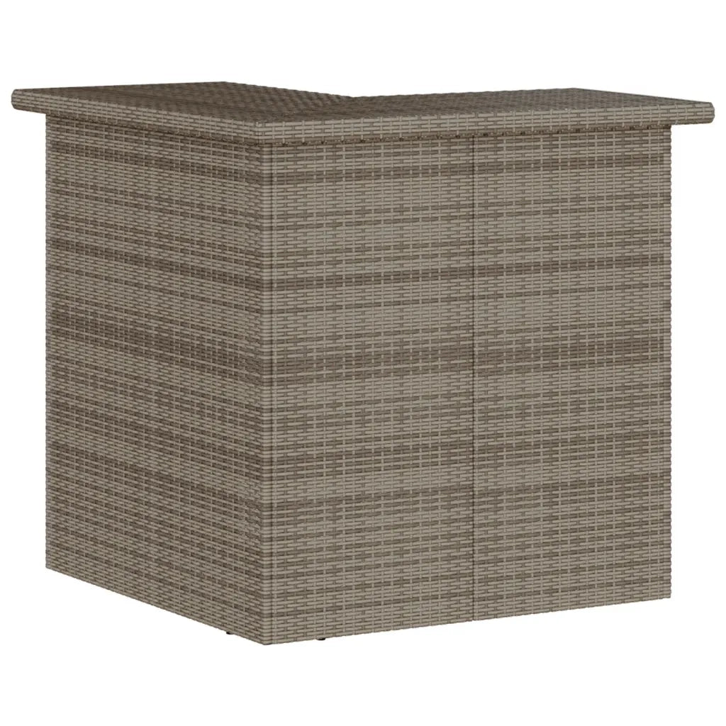 Set Bar da Giardino 3pz con Cuscini Grigio in Polyrattan