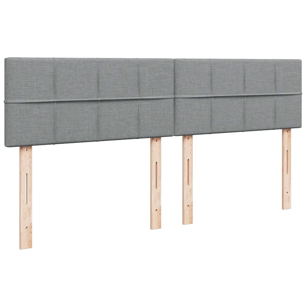 Giroletto a Molle con Materasso Grigio Chiaro 200x200cm Tessuto