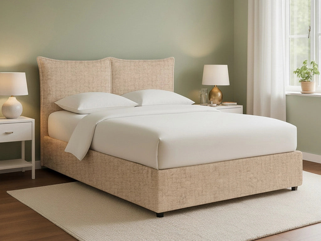 Penzance, Letto Piazza e Mezza Sfoderabile Made in Italy, Beige