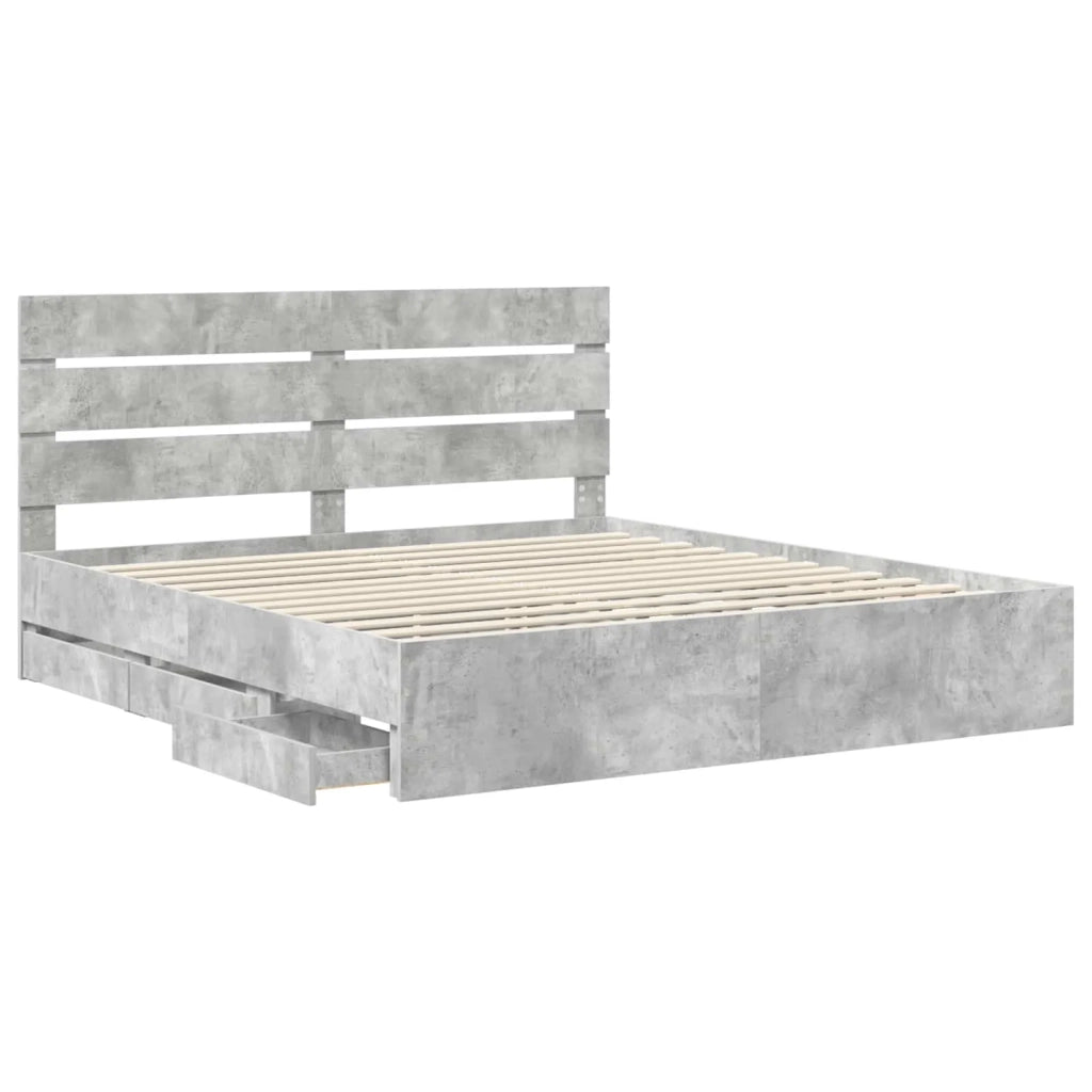 Struttura del letto con cassetto Grigio cemento 180 x 200 cm 3411815